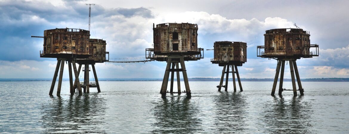 Maunsell Forts vor Englands Küste bei Whitstable