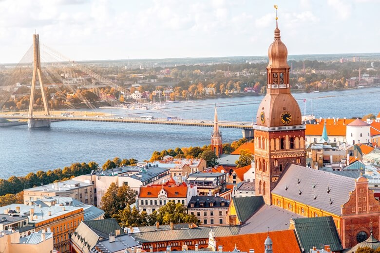 Blick über die Hauptstadt Riga in Lettland