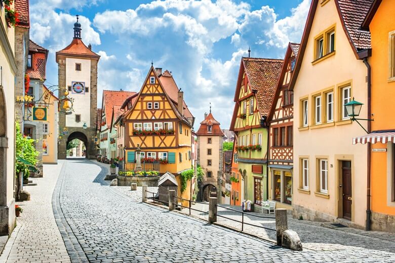 Romantische Straße in Rothenburg ob der Tauber, Deutschland