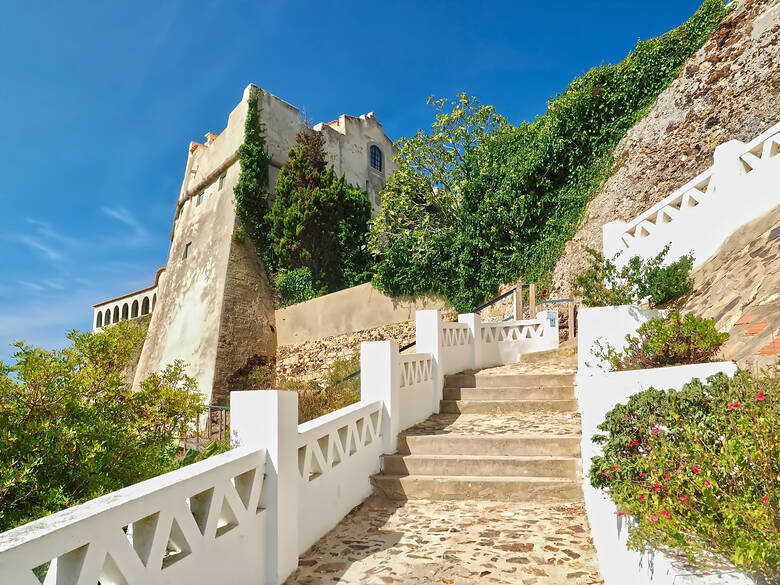 Treppe zu einer Festung in Portugal