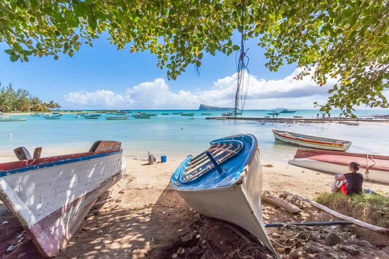 Fischerboote am Cap Malheureux auf Mauritius