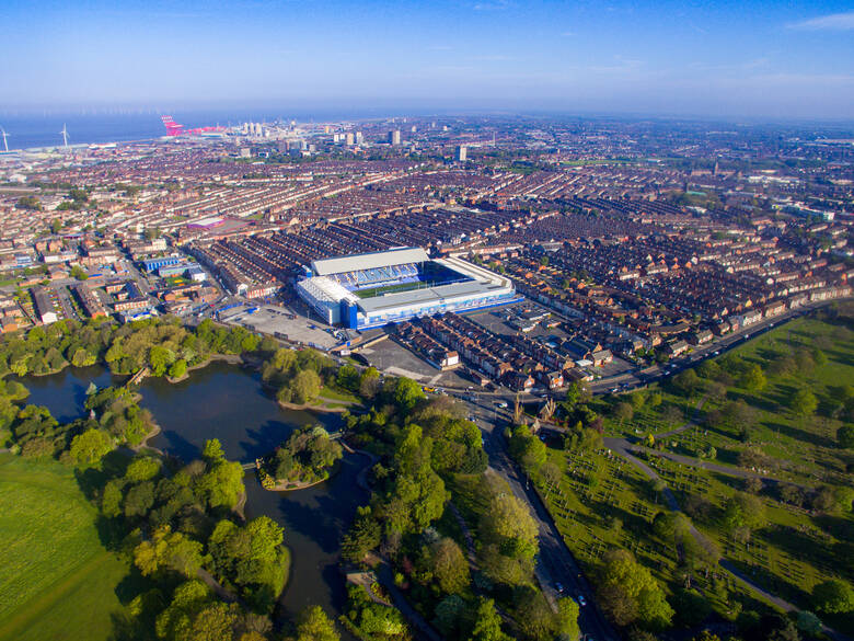 Das Fußball-Stadion der Evertons in Liverpool