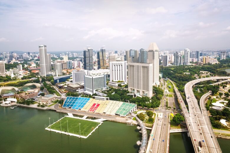 Das spektakuläre Floating Stadium in der Marina Bay in Singapur