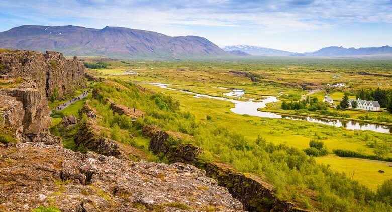 Blick über den Thingvellir-Nationalpark in Island