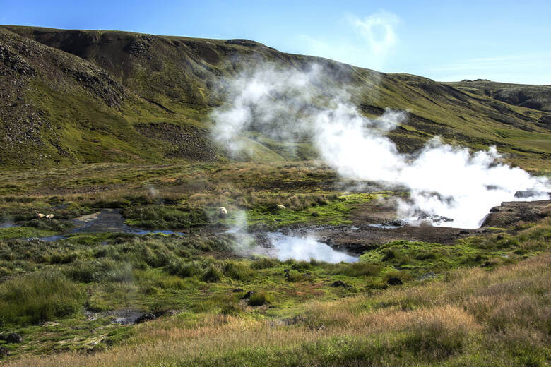 Brodelnde Schlammlöcher bei Hveragerdi in Island