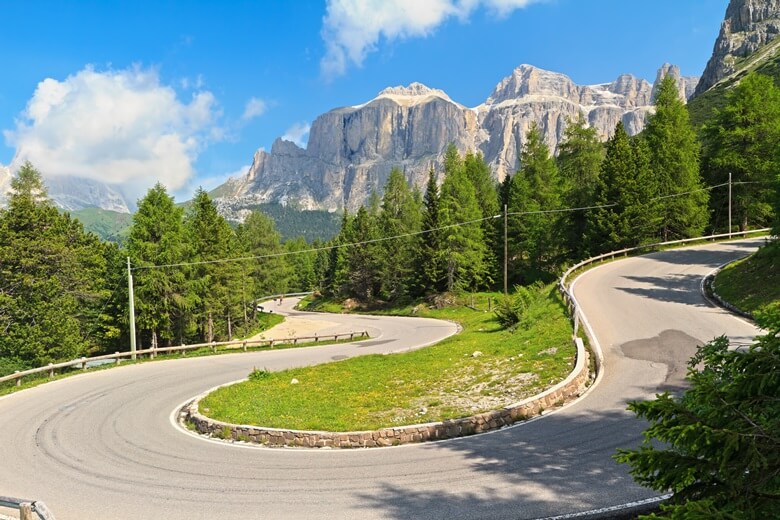 Die Große Dolomitenstraße im Norden Italiens