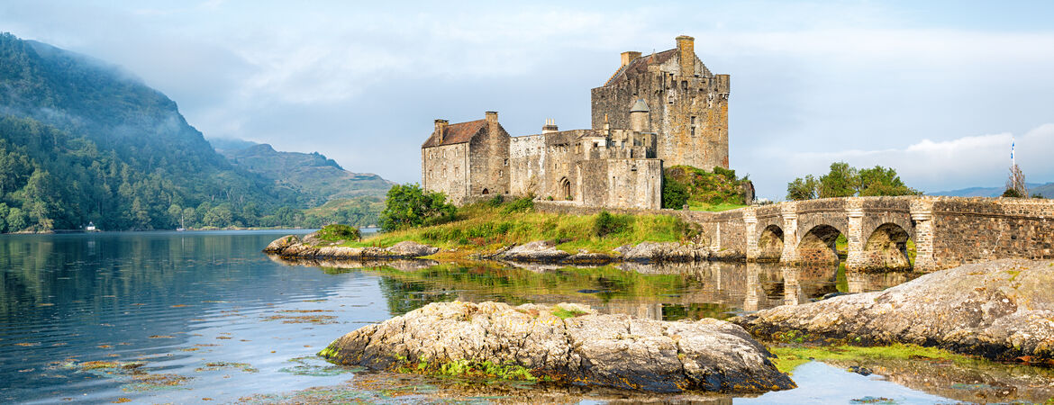 Das Eilean Donan Castle, eine Burg in Schottland