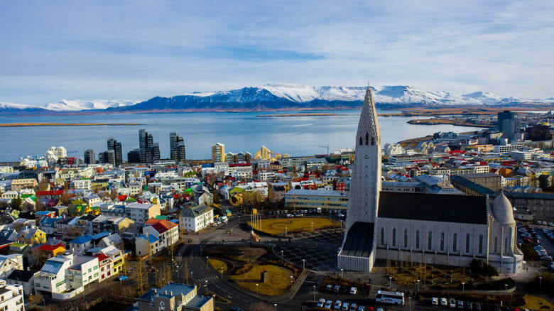 Blick über Islands Hauptstadt Reykjavik