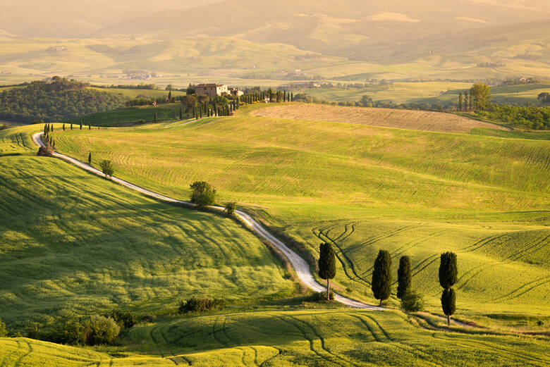 Grüne Landschaft in der Toskana, Italien