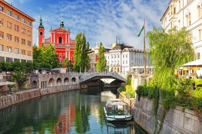 Kanäle in Ljubljana, der Hauptstadt von Slowenien