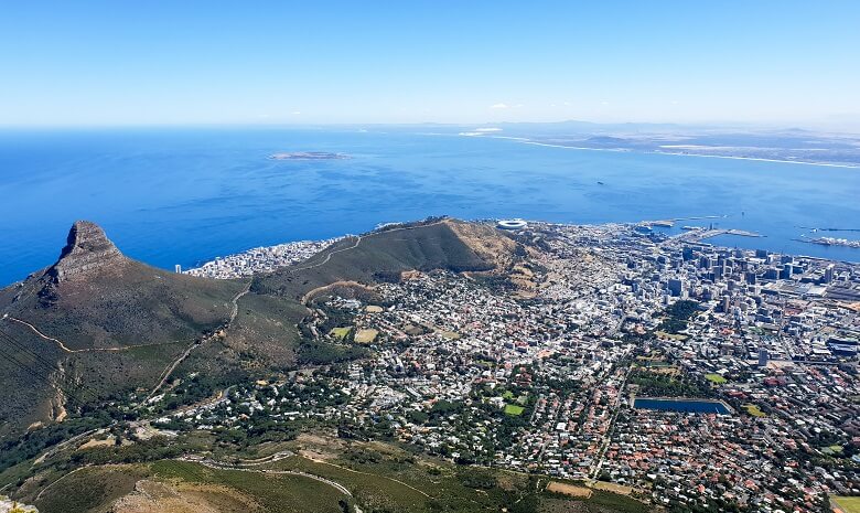 Blick vom Tafelberg in Kapstadt