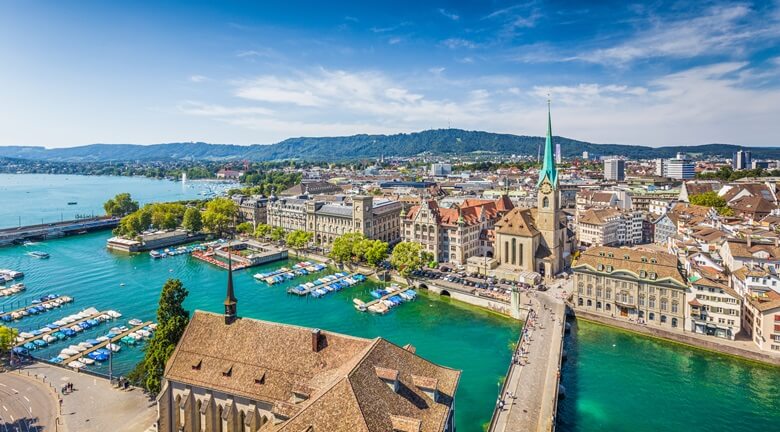 Blick über die Stadt Zürich in der Schweiz