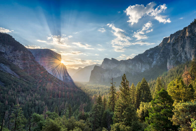 Blick auf die Berge im Yosemite National Park