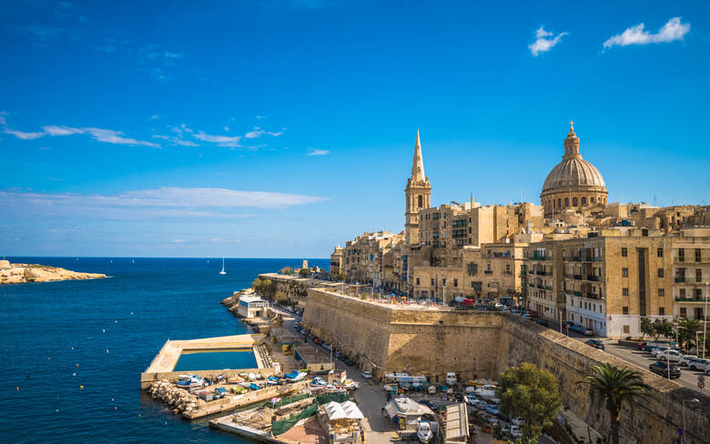 Blick auf die Stadt Valletta auf Malta