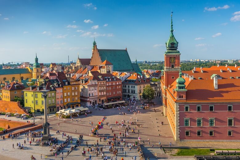 Blick über den Altstadtkern von Warschau, Polens Hauptstadt