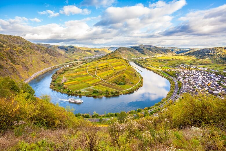 Blick vom Calmont Klettersteig auf die Mosel