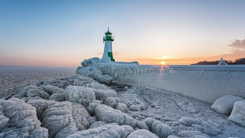 Winter in Sassnitz auf der Insel Rügen