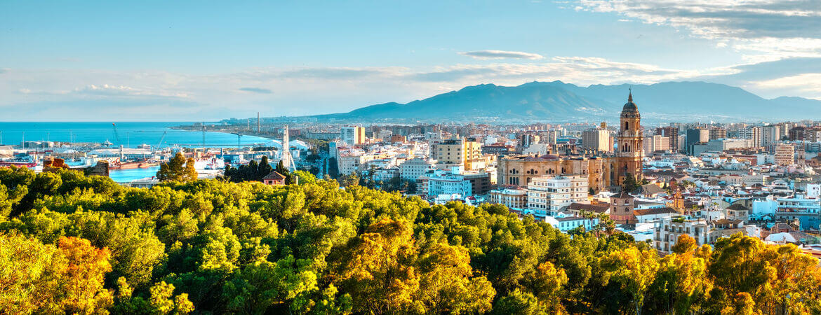 Blick über die Stadt Malaga in Spanien