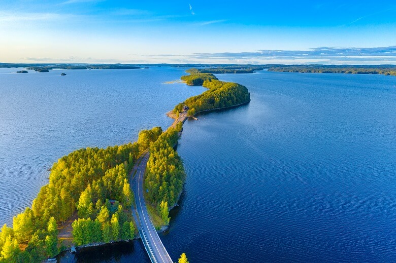 Blick über die Finnische Seenplatte