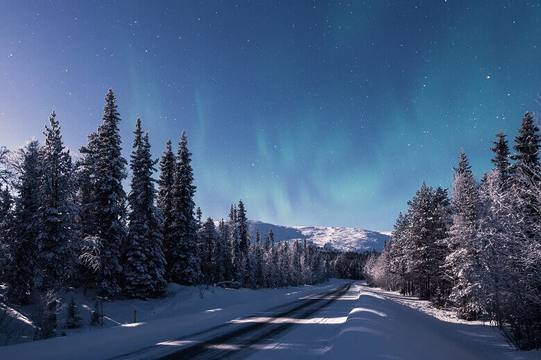 Polarlichter im Pallas-Yllästunturi-NLP in Finnland