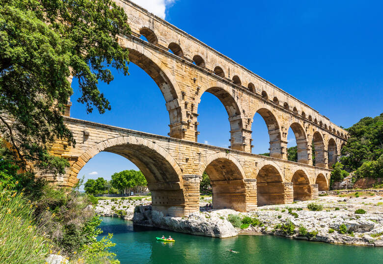 Pont du Gard, Kajak