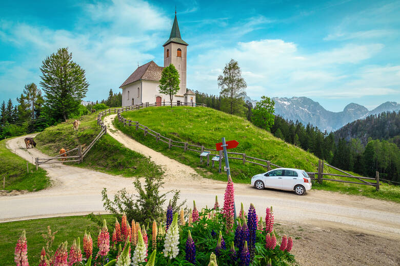 Die Kirche zum Heiligen Geist im Savinja-Tal in Slowenien