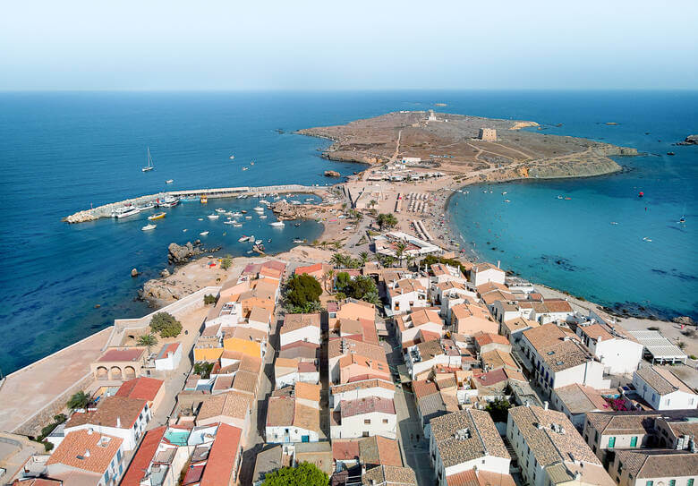 Die kleine Insel Tabarca vor der Küste von Alicante, Costa Blanca