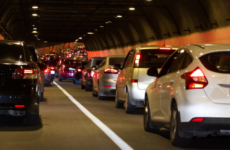 Stau in einem Tunnel