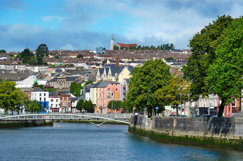 Die Stadt Cork mit dem Fluss Lee