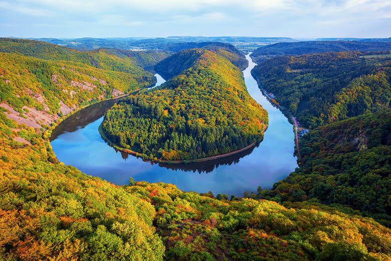 Die Saarschleife vom Aussichtspunkt Cloef