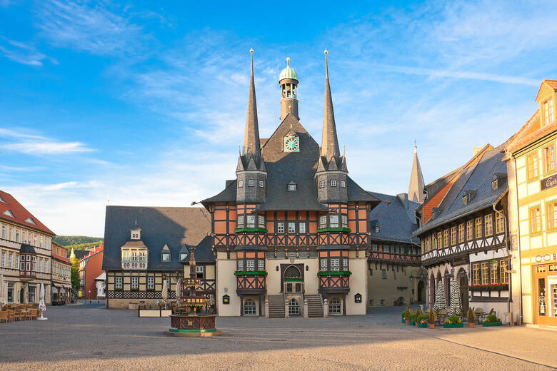 Der Marktplatz von Wernigerode in der Altstadt