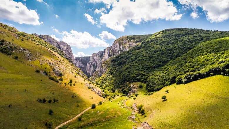 Blick auf die Thorenburger Schlucht in Rumänien